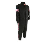 RaceQuip One Piece Single Layer Fire Suit - Black w/Pink Stripes - Kids Large 1950895RQP