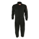 RaceQuip One Piece Single Layer Fire Suit - Black w/Black Stripes - Kids X-Small 1959991RQP