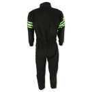 RaceQuip One Piece Single Layer Fire Suit - Black w/Green Stripes - Kids Medium 1950793RQP