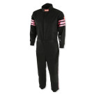 RaceQuip One Piece Single Layer Fire Suit - Black w/Pink Stripes - Kids XX-Small 1950890RQP