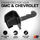 K&N Cold Air Intake - Dryflow, Roto-mold Tube - CHEV/GMC 1500 V8-5.3/6.2L - knn30-3082