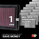 K&N High-Flow Original Lifetime Engine Air Filter - NISSAN GT-R V6-3.8L F/I (2 PER BOX) - knn33-2413