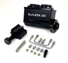 Baer Brakes ReMaster 2-Bolt GM/Ford Master Cylinder Kit - 7/8in. Bore, Left Ports, Black Master Cylinder, Prop Valve and Pre-Bent Hardlines with 3/8 in. Inverted Flare Fittings 6805245