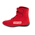 Simpson Racing Hightop Shoes SIZE 10.5 Red 28105R