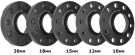Burger Tuning BMS Mini Cooper R60 Countryman & R61 Paceman Wheel Spacers by BMS w/10 Black Extended Wheel Bolts (Pair, 2 Wheels)