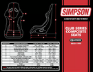 Simpson Racing Club Series Seat - 17" Xtra Large - Black Vinyl/Cloth - FIA 8855-1999 S108-307