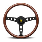 Momo Indy Steering Wheel 350 mm - Mahogany Wood/Brushed Black Spokes momind35ma0b