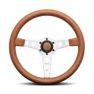 Momo Prototipo Steering Wheel 350 mm - Tobacco Leather/Brown Stitch/Brushed Spokes momVPROHERTOB35R