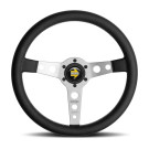 Momo Prototipo Steering Wheel 320 mm - Black Leather/White Stitch/Brushed Alum Spokes momPRO32BK0S