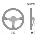 Sparco Steering Wheel R330 Champion Black Leather / Red Stitching spa015R330CHAMPION