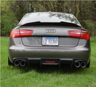 German Car Accessories 2012-2015 Audi A6/S6 Carbon Fiber KB Style Diffuser with LED Brake Light C7 A6/S6