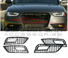 German Car Accessories 2013-2016 Audi RS4 Style Fog Light Grilles B8.5 A4/S4