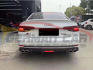 German Car Accessories 2017-2020 Audi A4/S4 Carbon Fiber KB Style Diffuser with LED Brake Light B9