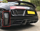 German Car Accessories 2016-2018 Audi R8 GT Style Carbon Fiber Rear Bumper Canards MK2