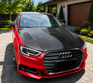 German Car Accessories 2014-2020 Audi A3/S3/RS3 V2 Style Carbon Fiber Hood