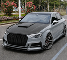 German Car Accessories 2014-2020 Audi A3/S3/RS3 P Style Carbon Fiber Hood 8V/8V.5