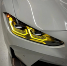 German Car Accessories 2021-2024 BMW M3/M4/4-Series CSL Style Headlights Yellow DRL Modules G80/G82/G83/G22/G23/G26
