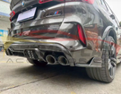 German Car Accessories 2019-2023 BMW X5M Carbon Fiber LD Style Rear Diffuser with LED Lights F95
