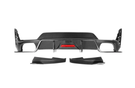 German Car Accessories 2023+ BMW 3-Series Carbon Fiber 3 Piece Rear Diffuser with LED Brake Light G20 LCI
