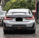 German Car Accessories 2023+ BMW 3-Series Carbon Fiber 3 Piece Rear Diffuser with LED Brake Light G20 LCI