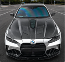 German Car Accessories 2021+ BMW 4-Series Glass Engine Cover V2 Style Carbon Fiber Hood G22/G23/G26