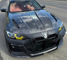 German Car Accessories 2021+ BMW 4-Series Glass Engine Cover V1 Style Carbon Fiber Hood G22/G23/G26