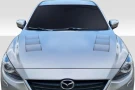 Duraflex 2014-2018 Mazda 3 Velocity Hood - 1 Piece (S) - 117469