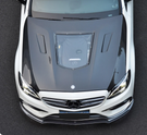 German Car Accessories 2015-2023 Mercedes C-Class/C43 AMG Glass Engine Cover V3 Style Carbon Fiber Hood | W205
