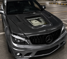 German Car Accessories 2008-2011 Mercedes C63 AMG Glass Engine Cover Carbon Fiber Hood | W204/C204