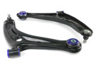 SuperPro 2011-2019 Ford Fiesta S Front Lower Control Arm Set w/ Bushings (+Caster) - sprTRC1069