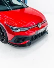 ZAERO Design VW Golf GTI Clubsport Mk8 EVO-1 Gloss Black Front Splitter (2020-2024) ZA-GOLF-8-CS-FS