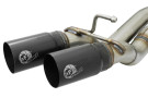 aFe Rebel Series 3 IN to 2-1/2 IN Mid-Cab Exit Stainless Steel Cat-Back Exhaust System Toyota Tacoma 16-23 V6-3.5L - BLACK TIPS - afe49-46032-B