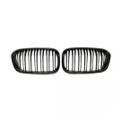 MHC BMW 1 Series LCI Double Slat Front Grilles In Gloss Carbon Fibre (F20/F21)  MHC-F20F21-CF-FG001
