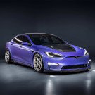 Vorsteiner VRS Tesla Model S Plaid Add-On Aero Bumper Flares Carbon Fiber PP 2x2 Glossy - TEV3025