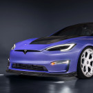 Vorsteiner VRS Tesla Model S Plaid Aero Front Spoiler Carbon Fiber PP 2X2 Glossy - TEV3020