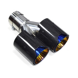 Twenty Two Tuning BMW M Performance Style Carbon Fibre Blue Dual Exhaust Tip (Single)