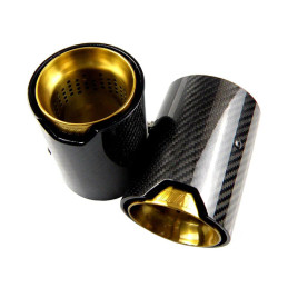 Twenty Two Tuning BMW M4 (F82/F83) Gold M Performance Style Carbon Fibre Exhaust Tips Twenty Two Tuning BMW M4 (F82/F83) Gold M Performance Style Carbon Fibre Exhaust Tips