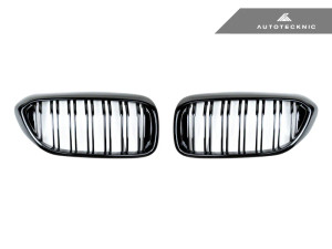 AutoTecknic Dual-Slats Gloss Black Front Grille Set - G30 5-Series Pre-LCI  ATK-BM-0250-DS-GB AutoTecknic Dual-Slats Gloss Black Front Grille Set - G30 5-Series Pre-LCI  ATK-BM-0250-DS-GB