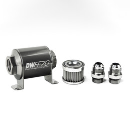 DeatschWerks Stainless Steel 10AN 5 Micron Universal Inline Fuel Filter Housing Kit (70mm)  dwk8-03-070-005K-10 DeatschWerks Stainless Steel 10AN 5 Micron Universal Inline Fuel Filter Housing Kit (70mm)  dwk8-03-070-005K-10