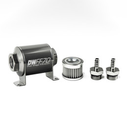 DeatschWerks Stainless Steel 5/16in 5 Micron Universal Inline Fuel Filter Housing Kit (70mm)  dwk8-03-070-005K-516 DeatschWerks Stainless Steel 5/16in 5 Micron Universal Inline Fuel Filter Housing Kit (70mm)  dwk8-03-070-005K-516