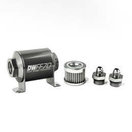 DeatschWerks Stainless Steel 6AN 10 Micron Universal Inline Fuel Filter Housing Kit (70mm)  dwk8-03-070-010K-6 DeatschWerks Stainless Steel 6AN 10 Micron Universal Inline Fuel Filter Housing Kit (70mm)  dwk8-03-070-010K-6