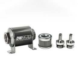 DeatschWerks Stainless Steel 5/16in 100 Micron Universal Inline Fuel Filter Housing Kit (70mm)  dwk8-03-070-100K-516 DeatschWerks Stainless Steel 5/16in 100 Micron Universal Inline Fuel Filter Housing Kit (70mm)  dwk8-03-070-100K-516