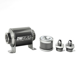 DeatschWerks Stainless Steel 6AN 100 Micron Universal Inline Fuel Filter Housing Kit (70mm)  dwk8-03-070-100K-6 DeatschWerks Stainless Steel 6AN 100 Micron Universal Inline Fuel Filter Housing Kit (70mm)  dwk8-03-070-100K-6