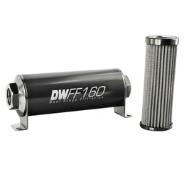 DeatschWerks Stainless Steel 10AN 100 Micron Universal Inline Fuel Filter Housing Kit (160mm)  dwk8-03-160-100K DeatschWerks Stainless Steel 10AN 100 Micron Universal Inline Fuel Filter Housing Kit (160mm)  dwk8-03-160-100K