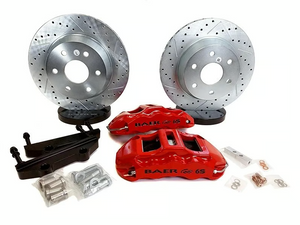 Baer Brakes 14" Extreme Rear Brake Kit, Fire Red, SDZ For 1999-19 GM 1500 Trucks & 2000-20 GM 1500 SUV's (Chevy/GMC/Cadillac) w/OE Rear Disc Brakes & Manual Park Brake - 4302136FR
