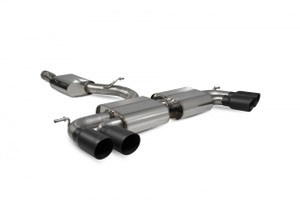 Scorpion Exhaust Resonated Cat-Back Exhaust w/o elect. Valves - Daytona Ceramic For Golf R MK8 - SVW066C