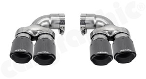 CARGRAPHIC Double-End Tailpipe Set - 4x 89mm - Round - Slash Cut w/Stainless Steel Liner & CARGRAPHIC Logo - Visual Carbon Matte For Diesel BMW 5-Series G30/G31 - CARBMW5G30ER35KEVTPCG CARGRAPHIC Double-End Tailpipe Set - 4x 89mm - Round - Slash Cut w/Stainless Steel Liner & CARGRAPHIC Logo - Visual Carbon Matte For Diesel BMW 5-Series G30/G31 - CARBMW5G30ER35KEVTPCG