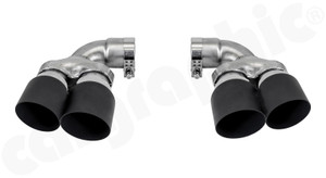 CARGRAPHIC Double-End Tailpipe Set - 4x 89mm - Round - Weight Optimized Construction - Matte Black Thermopaint For Diesel BMW 5-Series G30/G31 - CARBMW5G30ER35TP CARGRAPHIC Double-End Tailpipe Set - 4x 89mm - Round - Weight Optimized Construction - Matte Black Thermopaint For Diesel BMW 5-Series G30/G31 - CARBMW5G30ER35TP