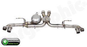 CARGRAPHIC Active Sound System w/Single Actuator & 4x 89mm Mirror Polished Tailpipes For BMW X5 E70 M50d Vehicles w/M-Package - PERE70DSMER4M1 CARGRAPHIC Active Sound System w/Single Actuator & 4x 89mm Mirror Polished Tailpipes For BMW X5 E70 M50d Vehicles w/M-Package - PERE70DSMER4M1