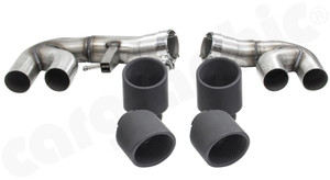 CARGRAPHIC Double-End Tailpipe Set - 4x 100mm - Round - Rolled In - Slash Cut w/Perforated Insert - Matte Black Thermopaint For BMW X6 G06 xDrive 30d / 40d / M50d Vehicles w/M-Package - CARX6G06DER40RTP CARGRAPHIC Double-End Tailpipe Set - 4x 100mm - Round - Rolled In - Slash Cut w/Perforated Insert - Matte Black Thermopaint For BMW X6 G06 xDrive 30d / 40d / M50d Vehicles w/M-Package - CARX6G06DER40RTP
